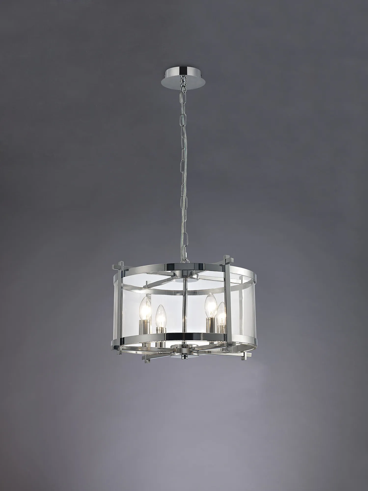 Nolan 46cm Glass Pendant 4 Light Polished Chrome D0089  Deco Nolan